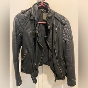 Muubaa Quilted Moto Leather Jacket